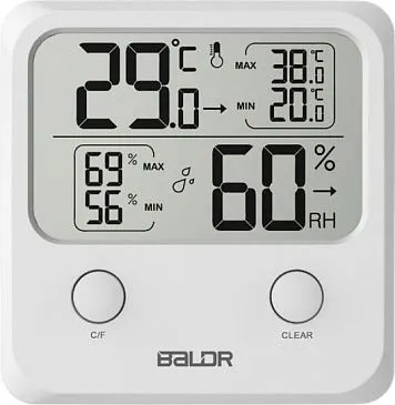 Термогигрометр цифровой BALDR B0335TH, белый
