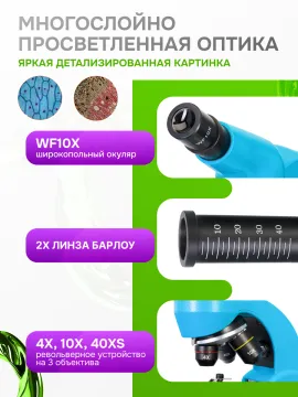 Микроскоп Levenhuk Rainbow 50L, изображение 4